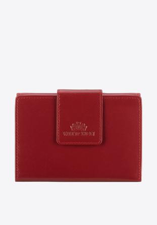 Damski portfel ze skóry z elegancką napą, wiśniowy, 14-1-048-L91, Zdjęcie 1