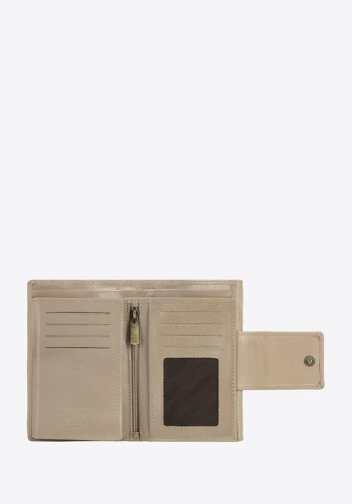 Damski portfel ze skóry z elegancką napą, beżowy, 14-1-048-L5, Zdjęcie 2