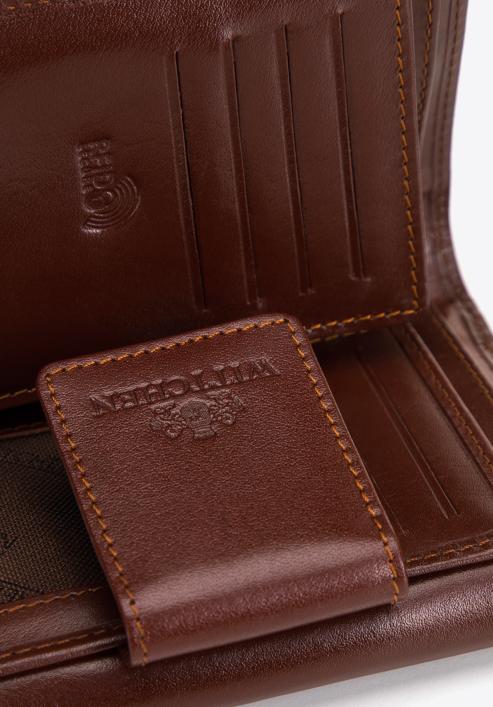 Damski portfel ze skóry z elegancką napą, mahoń, 14-1-048-L3, Zdjęcie 7