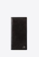 Damski portfel ze skóry z herbem bez zapięcia, czarny, 39-1-335-1, Zdjęcie 1