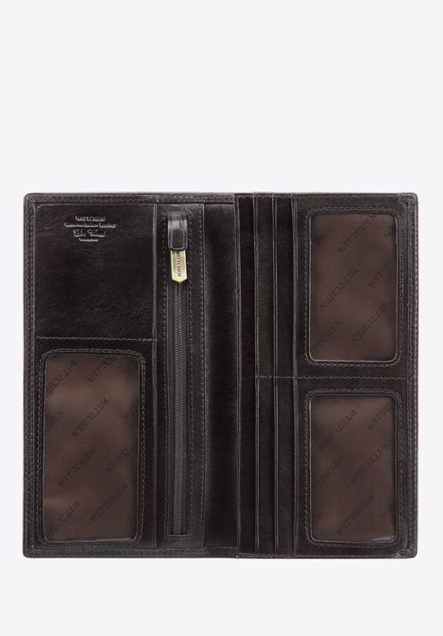 Damski portfel ze skóry z herbem bez zapięcia, czarny, 39-1-335-1, Zdjęcie 2