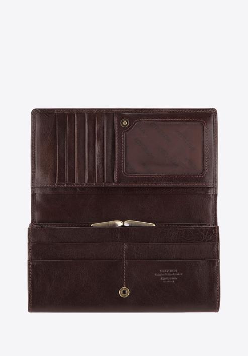 Damski portfel ze skóry z herbem duży, brązowy, 10-1-075-3, Zdjęcie 2