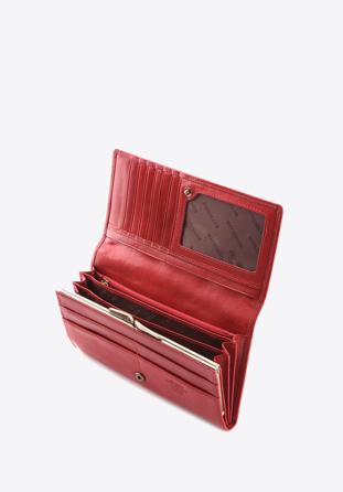 Damski portfel ze skóry z herbem duży, czerwony, 10-1-075-3, Zdjęcie 1