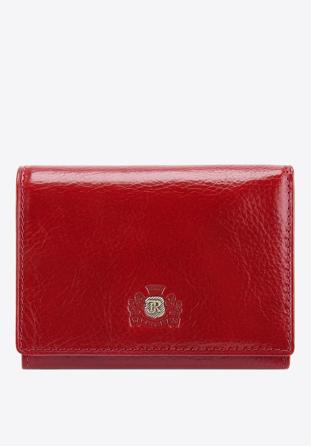 Damski portfel ze skory z herbem na napę, czerwony, 22-1-070-3, Zdjęcie 1