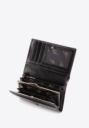 Damski portfel ze skóry z kieszenią na bigiel, czarny, 21-1-081-1, Zdjęcie 1