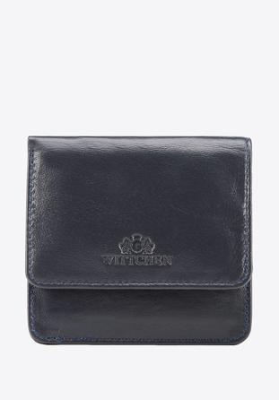 Women's leather compact wallet, dark navy blue, 26-2-443-N, Photo 1