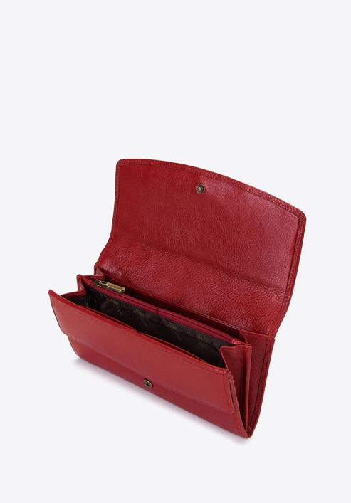 Damski skórzany portfel na zatrzask, czerwony, 21-1-234-3L, Zdjęcie 3