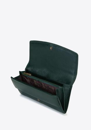 Damski skórzany portfel na zatrzask, zielony, 21-1-234-ZL, Zdjęcie 1