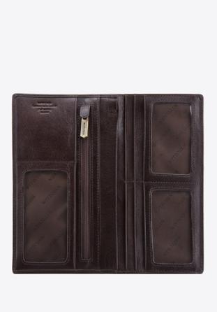 Damski skórzany portfel z herbem pionowy, brązowy, 10-1-335-4, Zdjęcie 1