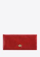 Damski skórzany portfel z herbem poziomy, czerwony, 10-1-333-4, Zdjęcie 1