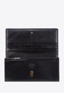 Damski skórzany portfel z herbem poziomy, czarny, 10-1-333-1, Zdjęcie 2