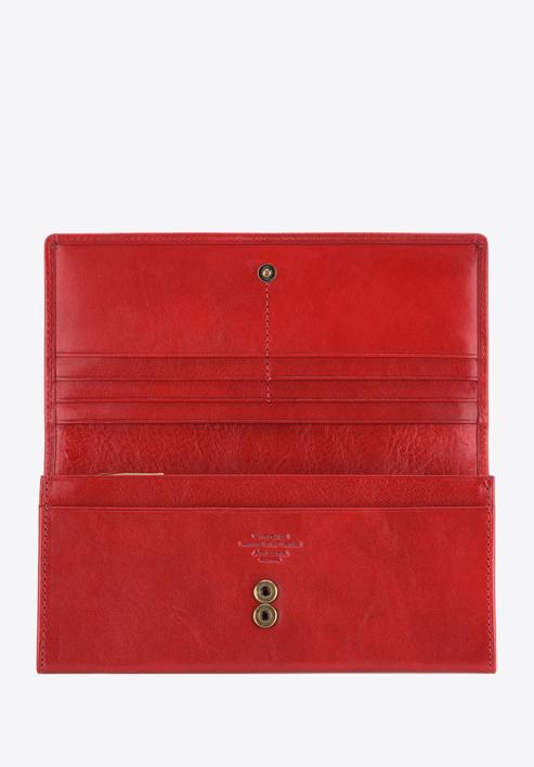 Damski skórzany portfel z herbem poziomy, czerwony, 10-1-333-3, Zdjęcie 2