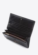 Damski skórzany portfel z herbem poziomy, czarny, 10-1-333-4, Zdjęcie 3