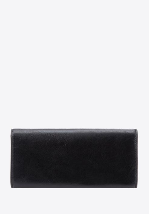 Damski skórzany portfel z herbem poziomy, czarny, 10-1-333-3, Zdjęcie 4
