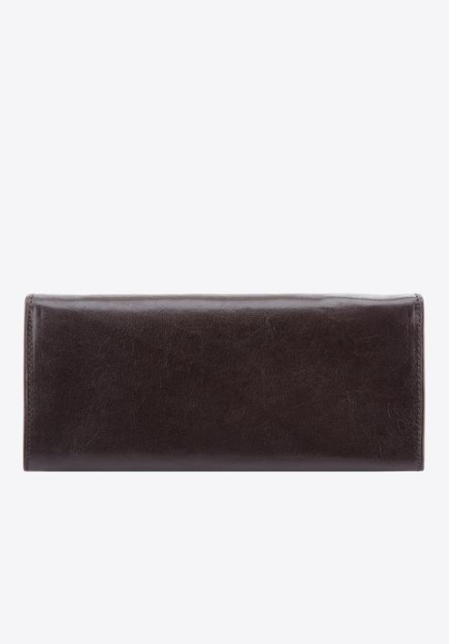 Damski skórzany portfel z herbem poziomy, brązowy, 10-1-333-4, Zdjęcie 4