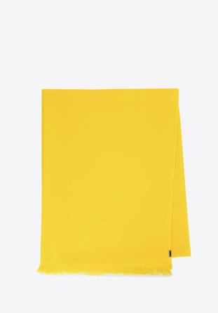 Damski szal elegancki z delikatnymi frędzlami, żółty, 98-7D-X10-X1, Zdjęcie 1