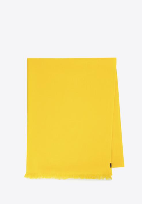 Elegant women's fringed scarf, yellow, 98-7D-X10-X4, Photo 1