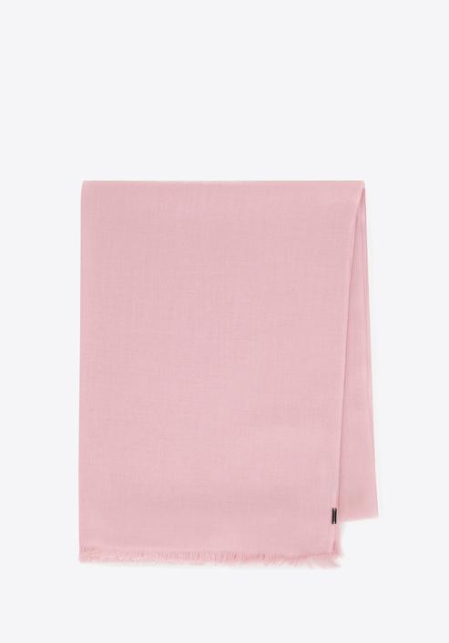 Elegant women's fringed scarf, powder pink, 98-7D-X10-X4, Photo 1