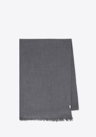 Elegant women's fringed scarf, grey, 98-7D-X10-X6, Photo 1