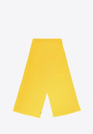 Damski szal elegancki z delikatnymi frędzlami, żółty, 98-7D-X10-X1, Zdjęcie 1