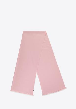 Elegant women's fringed scarf, powder pink, 98-7D-X10-X3, Photo 1