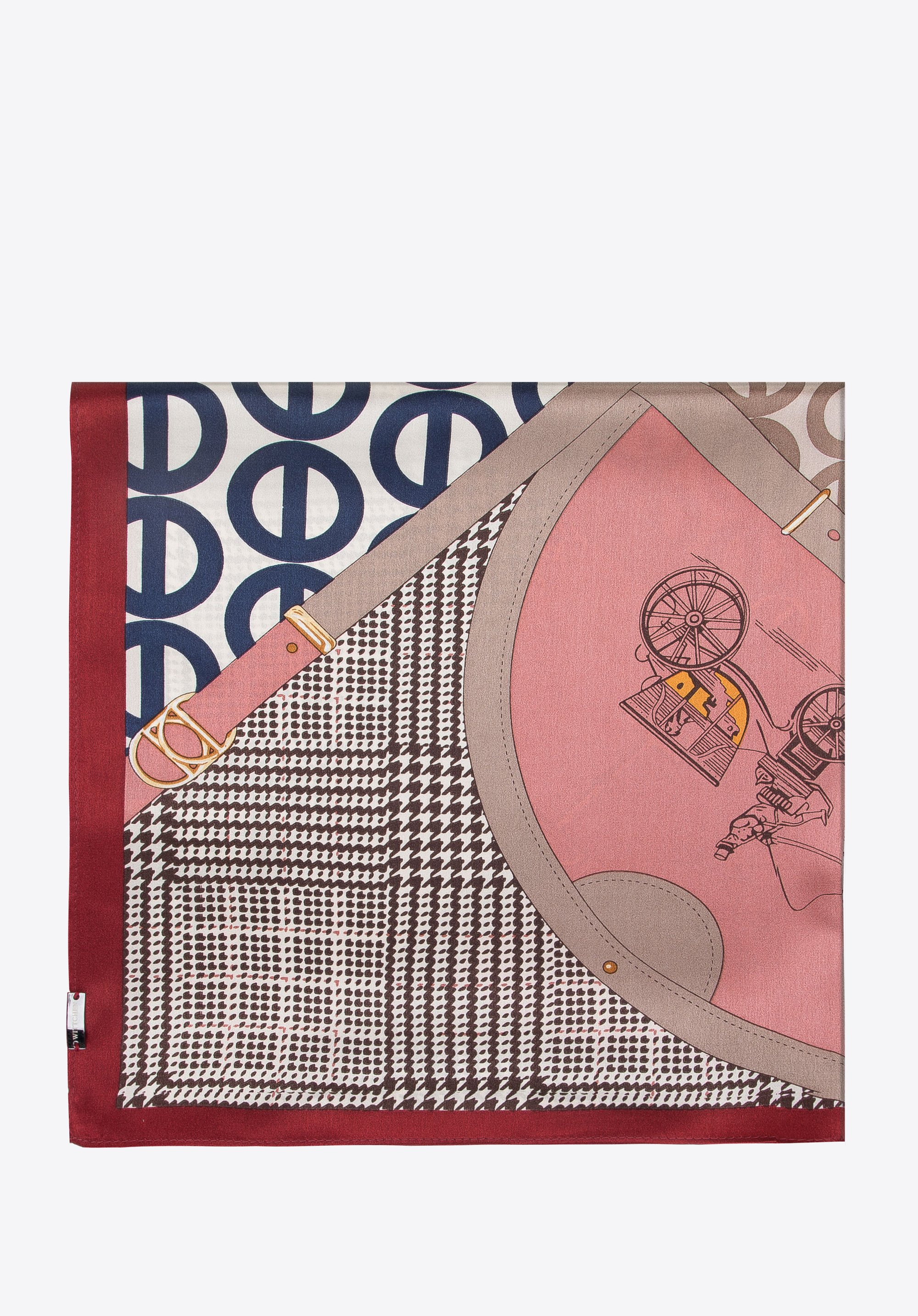 Women's silk patterned scarf, beige-brown, 95-7D-S05-X3, Photo 1