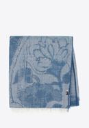 Women's patterned scarf, blue-white, 95-7D-X14-R, Photo 1