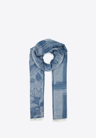 Women's patterned scarf, blue-white, 95-7D-X13-X1, Photo 1