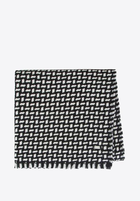 Damski szal w minimalistyczny wzór, czarno-biały, 93-7F-013-X1, Zdjęcie 1