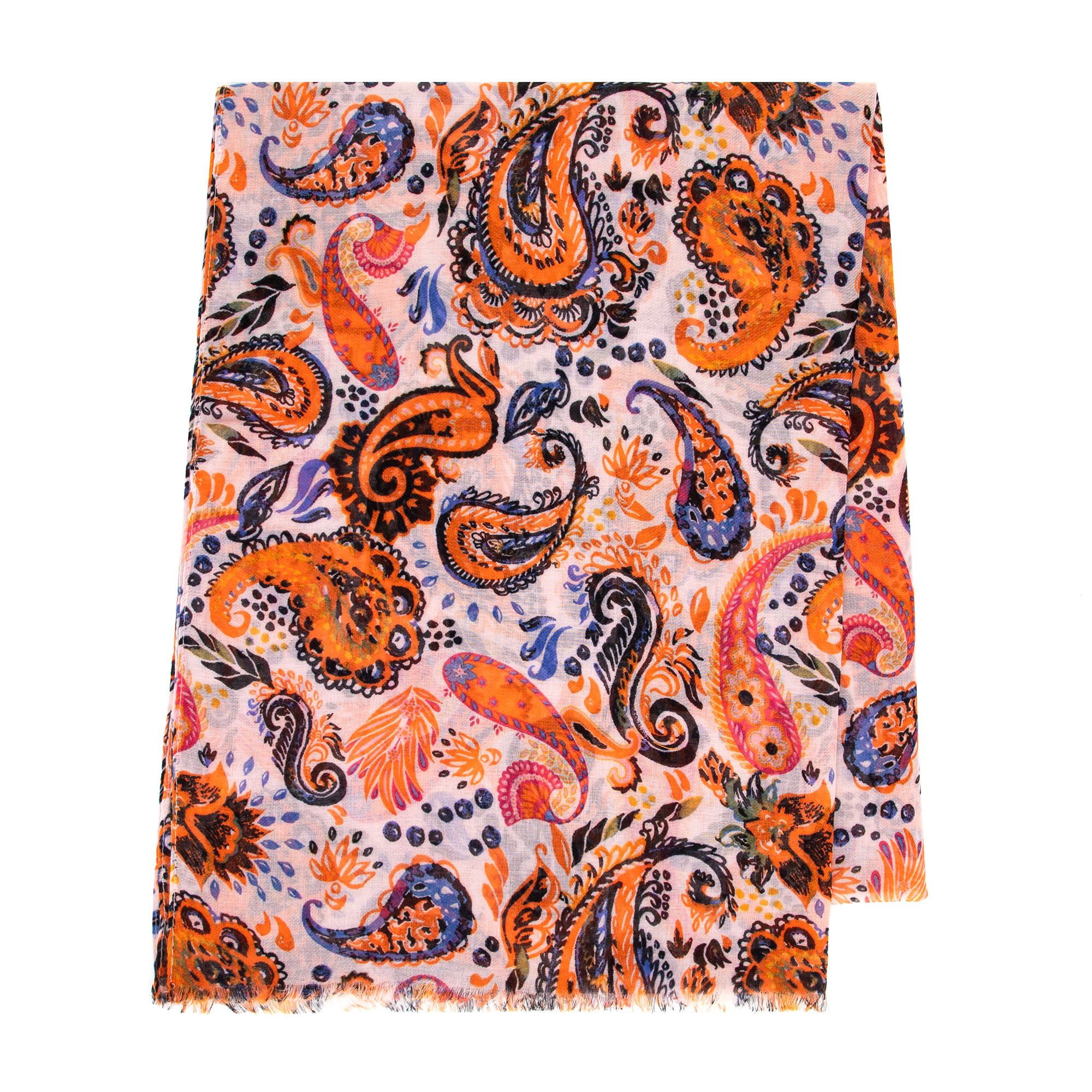 Dámsky viacfarebný šál s paisley motívom 100-7D-011-X