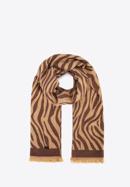 Women's zebra print scarf, dark brown - light brown, 95-7F-006-9, Photo 2