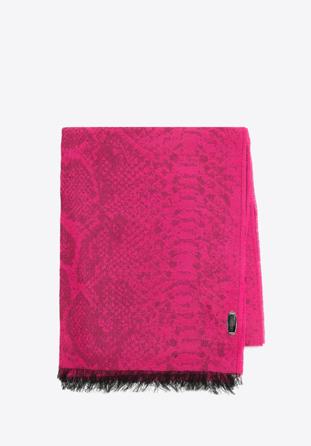 Women's animal print scarf, pink-grey, 97-7F-X16-X1, Photo 1