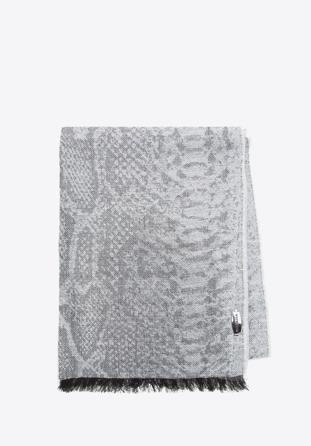 Women's animal print scarf, grey, 97-7F-X16-X2, Photo 1