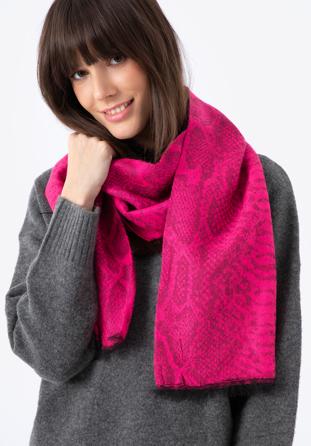 Women's animal print scarf, pink-grey, 97-7F-X16-X1, Photo 1