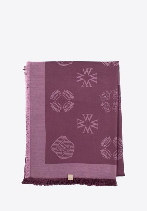 Women's monogram scarf, violet, 97-7D-002-9, Photo 1