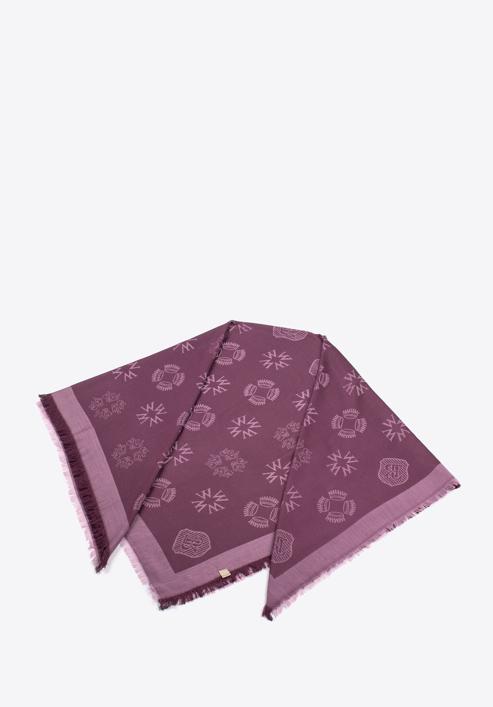 Women's monogram scarf, violet, 97-7D-002-V, Photo 2
