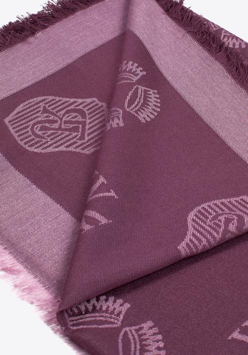 Women's monogram scarf, violet, 97-7D-002-V, Photo 4