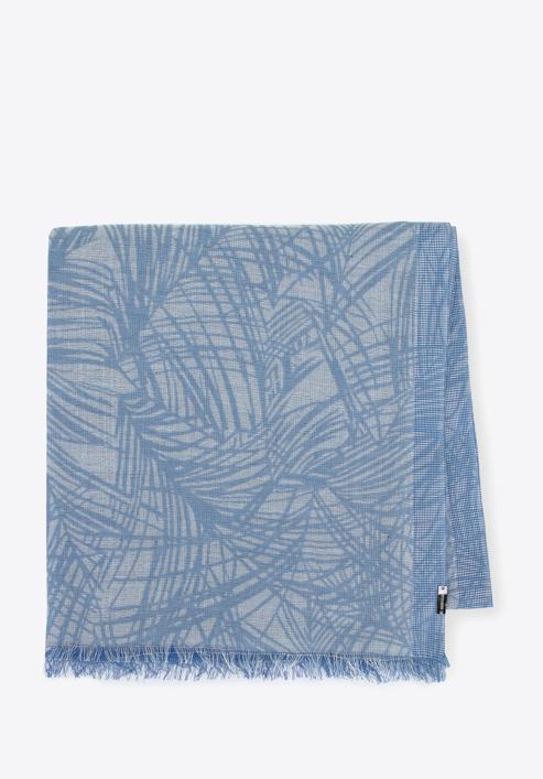 Damski szal z bawełny dwustronny, jasny niebieski, 95-7D-X02-8, Zdjęcie 1