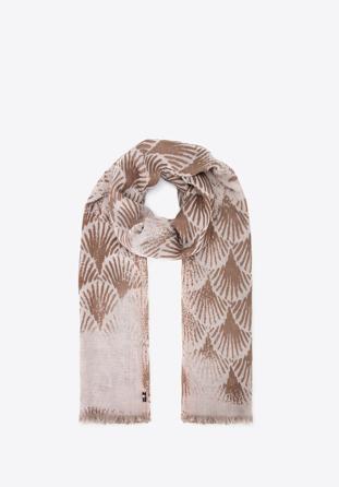 Women's reversible scarf, beige-brown, 95-7D-X02-9, Photo 1