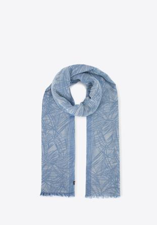 Damski szal z bawełny dwustronny, jasny niebieski, 95-7D-X02-N, Zdjęcie 1