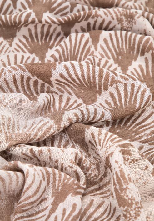 Damski szal z bawełny dwustronny, beżowo-brązowy, 95-7D-X02-7, Zdjęcie 3