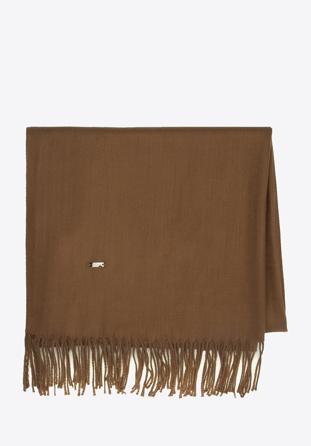 Women's fringed scarf, brown, 94-7D-X90-4, Photo 1