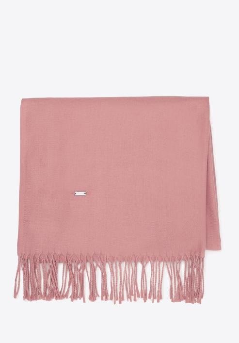 Women's fringed scarf, light pink, 94-7D-X90-N, Photo 1