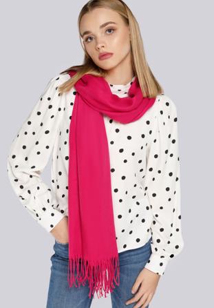 Women's fringed scarf, pink, 94-7D-X90-3, Photo 1