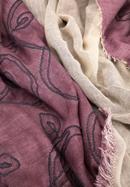 Women's reversible patterned scarf, violet-beige, 95-7D-X12-6, Photo 4