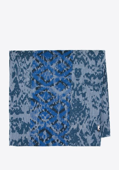 Women's patterned scarf, blue, 95-7D-X09-7, Photo 1