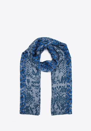 Women's patterned scarf, blue, 95-7D-X09-7, Photo 1