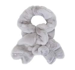 Women's ruched faux fur scarf, grey, 93-7F-001-8, Photo 1