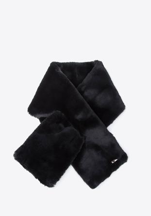 Women's faux fur winter scarf, black, 95-7F-003-1, Photo 1