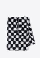 Checkered faux fur winter scarf, black-white, 95-7F-004-9, Photo 2